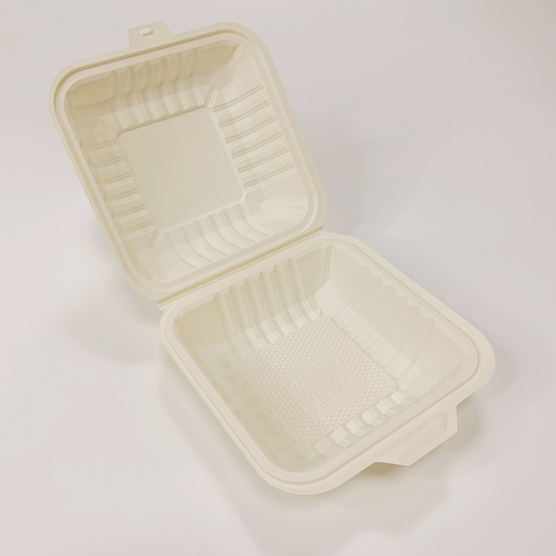 Customizable Logo Corn Starch Lunch Box Biodegradable Food Grade Packaging Container Square Takeaway Box for Cake & Sushi