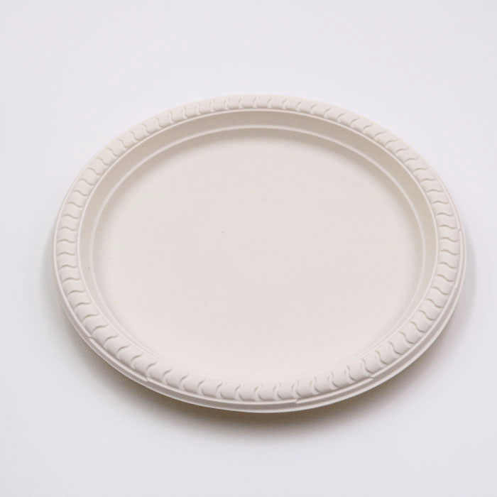 Umwelt freundliche biologisch abbaubare 3-fach Einweg-Bagasse flache natürliche braune Teller