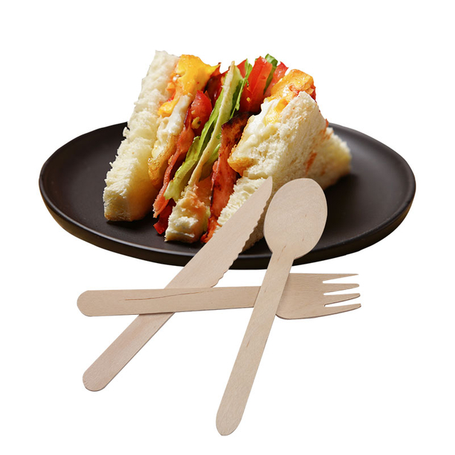 Biologisch abbaubares Einweg gabel messer Holz löffel und Gabel Einweg