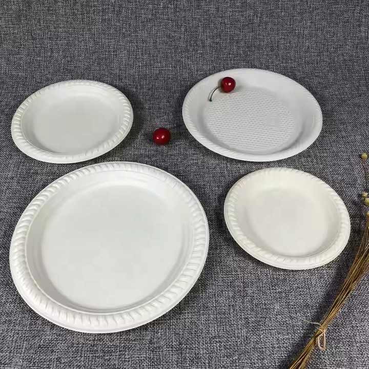 Corn Starch 8 Inch Disposable Party Plate Cornstarch Lunch Plate Cornstarch 3 Partitioned Plate Lid