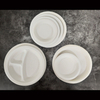 Disposable Eco Sectional Round Party Divider Super Rigid Cornstarch Bagasse Compartment Dinner Biodegradable Plates