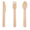 Compostable Portable Birch Wood Cutlery Set Wooden Spoon Knives Fork for Restaurants Food Serving