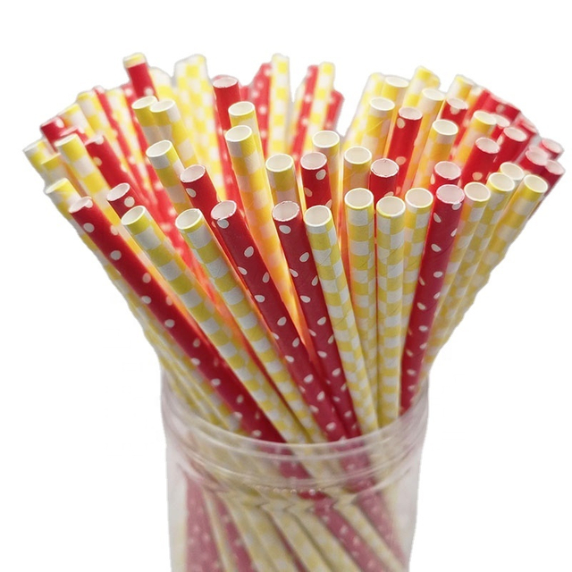 Biodegradable Eco Friendly Paper Straws Color Drinking Straws Lollipop Sticks