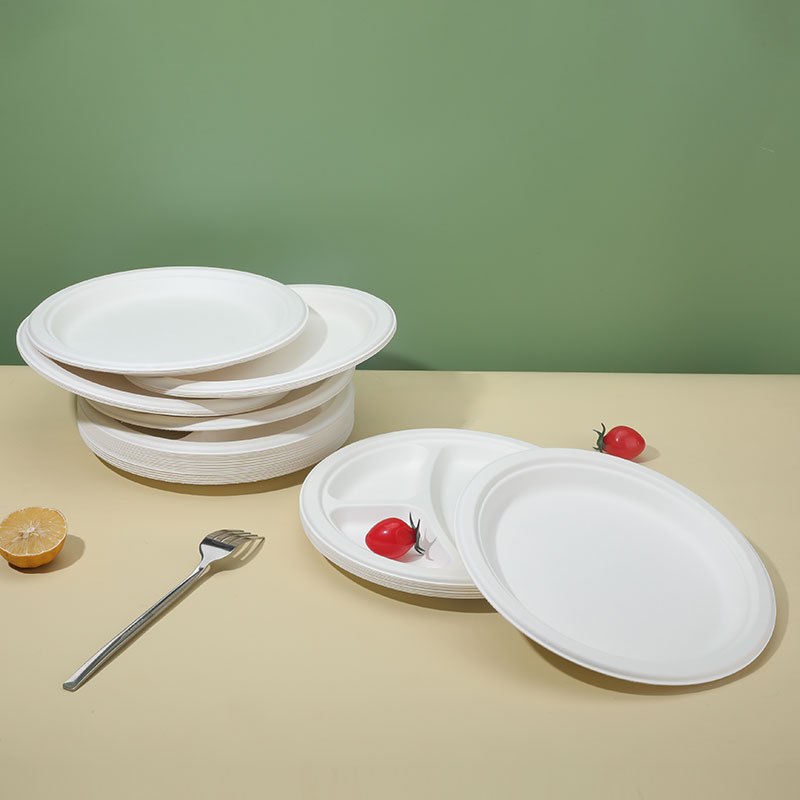 Biodegradable Disposable Sugarcane Wedding Plates Disposable Set Pulp Disc Tableware Cake Picnic Thickened Disposable Plate
