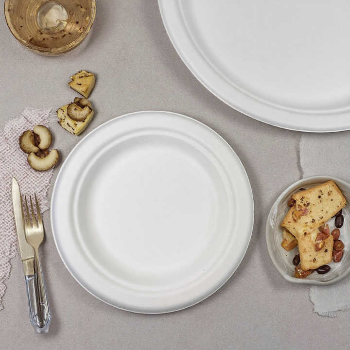  compostable Bagasse China Manufacturer's Cheap Disposable Wedding Dish round plate