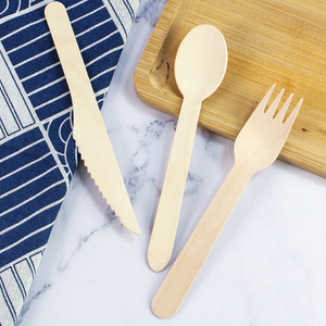 Disposable Eco-Friendly Wooden Cutlery for Home Use for Food Fruit Eating and Parties