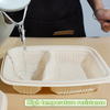 3 Frames High-Temperature Microwave Take-Out Box Corn Starch Lunch Container Eco-Friendly Bio-Degradable Insulation Takeout Food