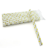 Factory Custom Eco Friendly Biodegradable Logo Printed Striped Drinking Paper Straw