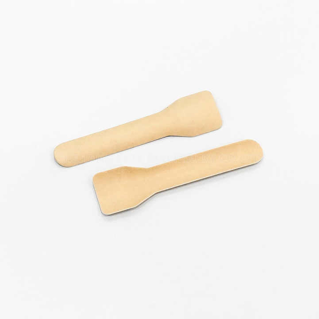 Disposable Paper Spoon for Ice Cream Naturally Degradable Paper Cup Spoon