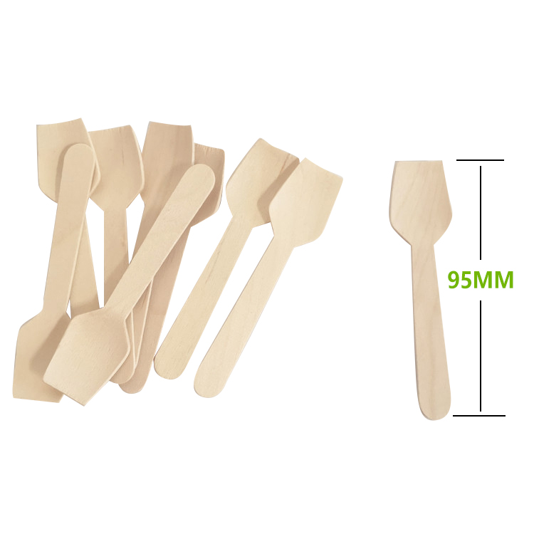 Ready to Ship Direct Sale Ice Cream Biodegradable Disposable wood Spoons for Dessert Wholesale New Trends