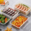 850ml Meal Prep Transparent Rectangular Fast Food Takeaway Microwavable Plastic Container with Lid