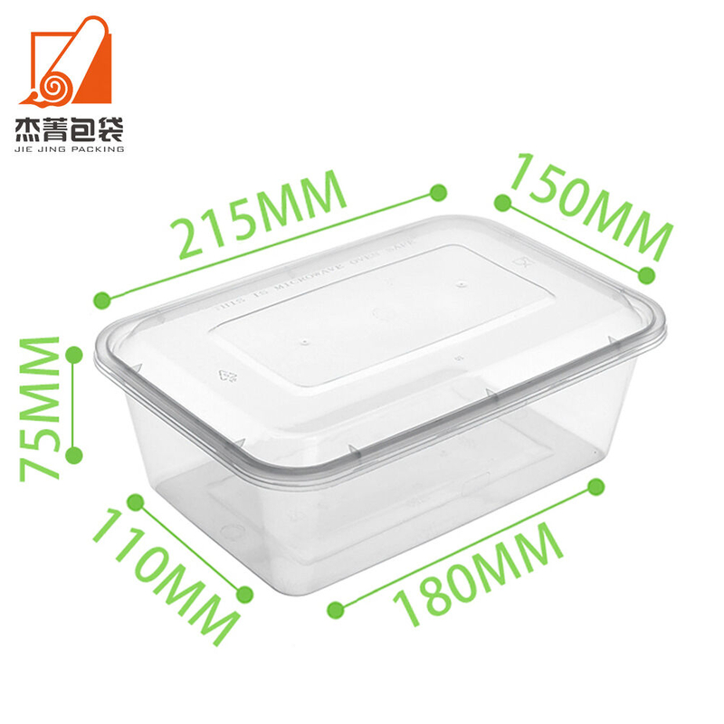 Disposable Food Grade Plastic Food Container Kitchen BPA Free Transparent Plastic Meal Container with Lid