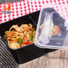 750ML Rectangular Take Away Disposable Plastic Box 2 Compartment Microwave Food Container for Leakproof