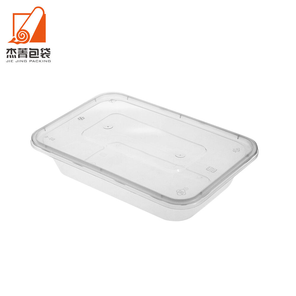 Disposable Food Container Rectangular Takeaway Transparent Fast Food Lunch Box Thickened Plastic Box With Lid