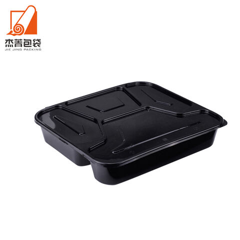 4 Compartments Deli Snack Meal Packing Disposable Container Takeaway Plastic Food Box