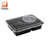S3+1* Disposable PP Plastic Four Compartments Square Round Cafeteria Set Meal Takeaway Large Capacity Deep Packing Box