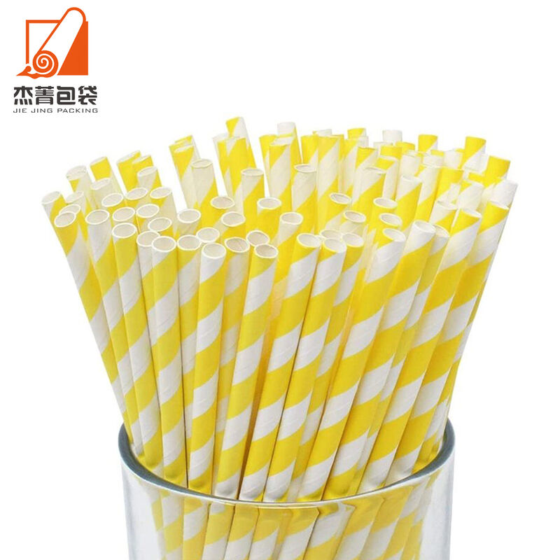 Eco friendly party supply customized design biodegradable paper straws drinking for tea coffee beverage