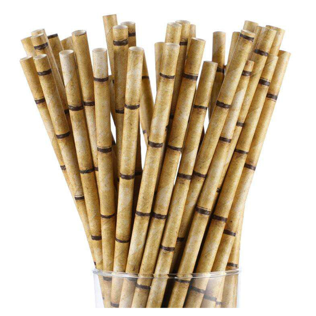 Environmental protection Paper straw Brown bamboo paper straw, biodegradable drinking straw