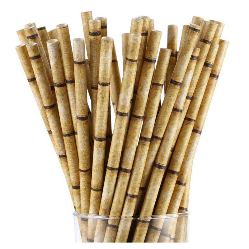 Environmental protection Paper straw Brown bamboo paper straw, biodegradable drinking straw