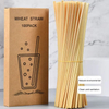 New eco friendly 100 biodegradable wheat grass fiber drink tube straw products custom individually wrapped eco wheat straws