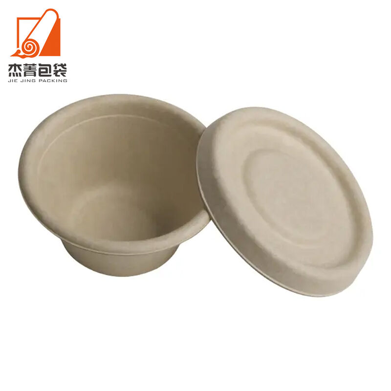 Disposable take away 2oz cup , bagasse pulp restaurant 2oz sauce cup with lid
