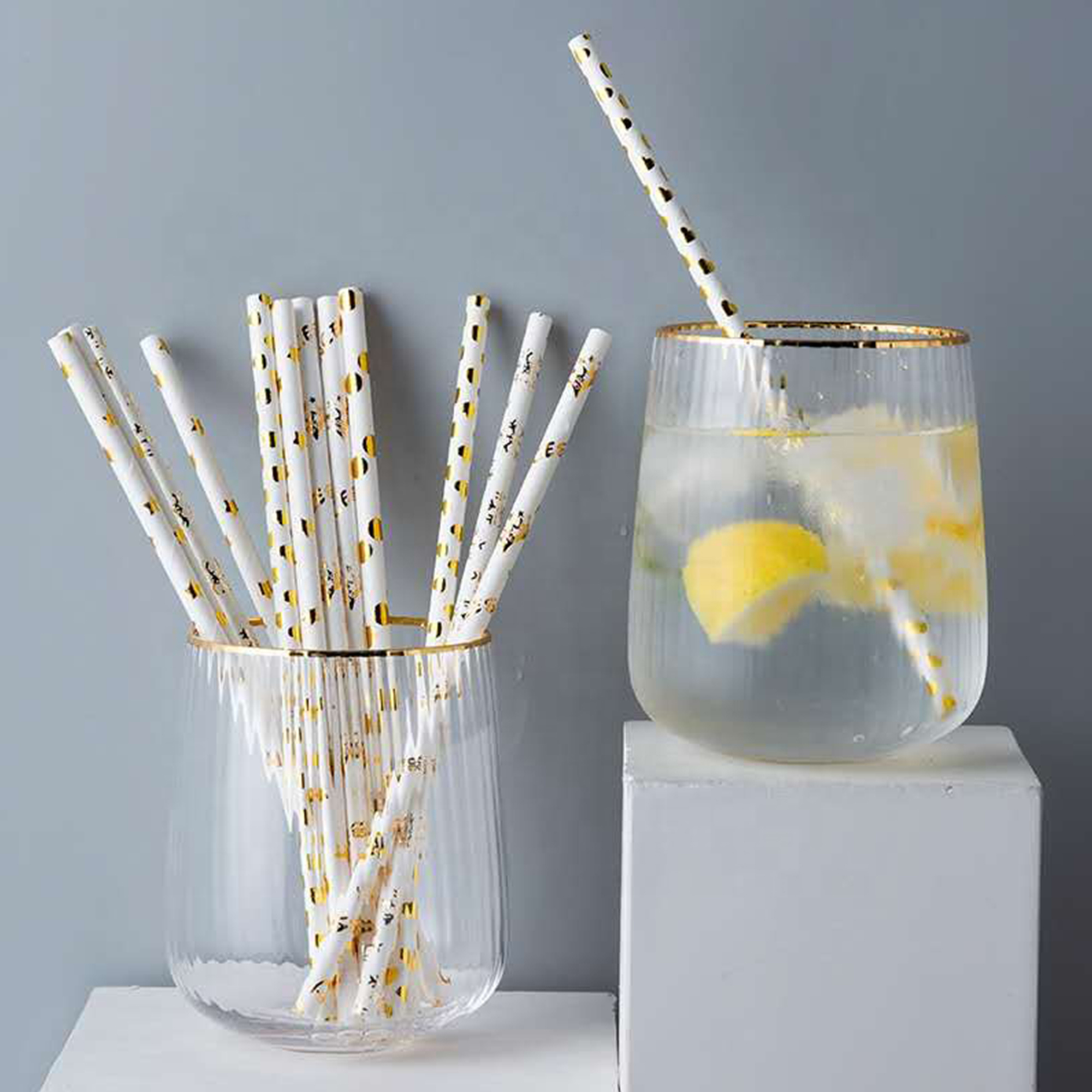 Customized degradable straw Best selling durable environmental protection milk tea drinks straw Fruit pattern straw
