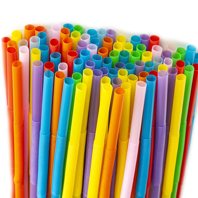 Factory Wholesale 8mm 10mm 12mm Custom Compostable Bendy Straws Non Plastic PLA Biodegradable Straws Flexible Drinking Straw