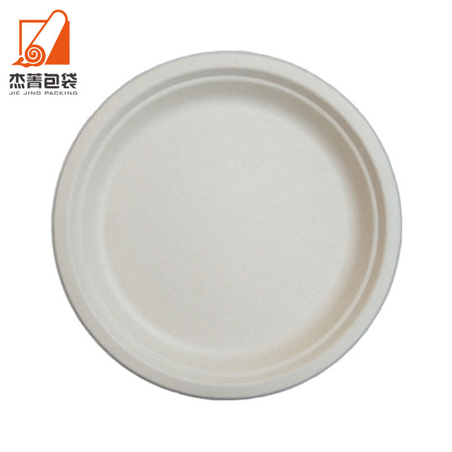 Sugar Cane Pulp Environmentally Friendly Disposable Biodegradable Compostable Round Dinner Plate