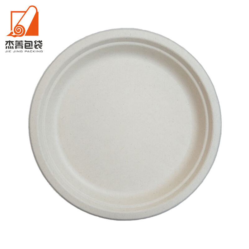 Sugar Cane Pulp Environmentally Friendly Disposable Biodegradable Compostable Round Dinner Plate