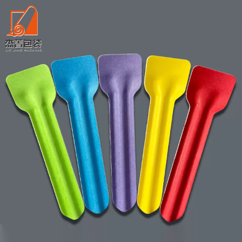 Ice Cream Spoon Disposable 9.5cm Yogurt Spoon Custom Logo Eco friendly Spoon