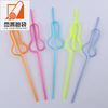 Flexible Wedding Engagement Bridal Shower Gourd Shape Straws Party Supplies Decorations Reusable Colored Bride Straws