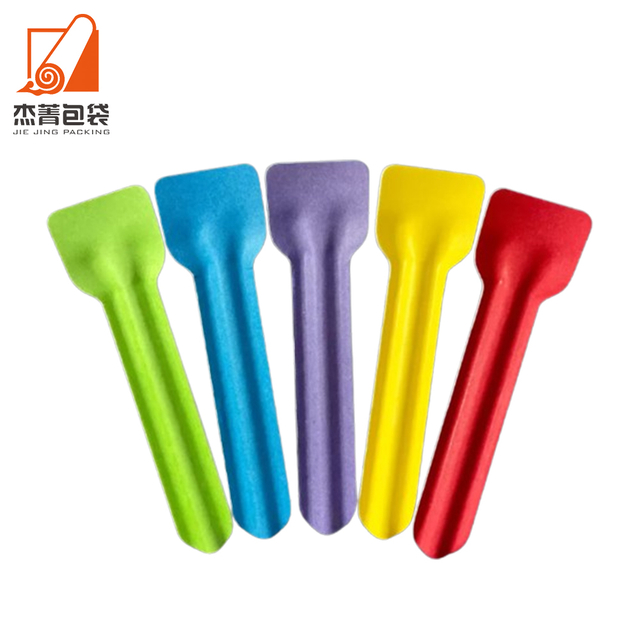 Share to Custom Ice Cream Spoon Disposable 9.5cm Yogurt Spoon Custom Logo Eco friendly Spoon