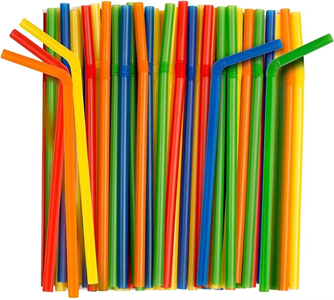 Flexible PP Colorful/Stripe Drinking Plastic Straws Bendable Drinking Straws Plastic Flexible Straws