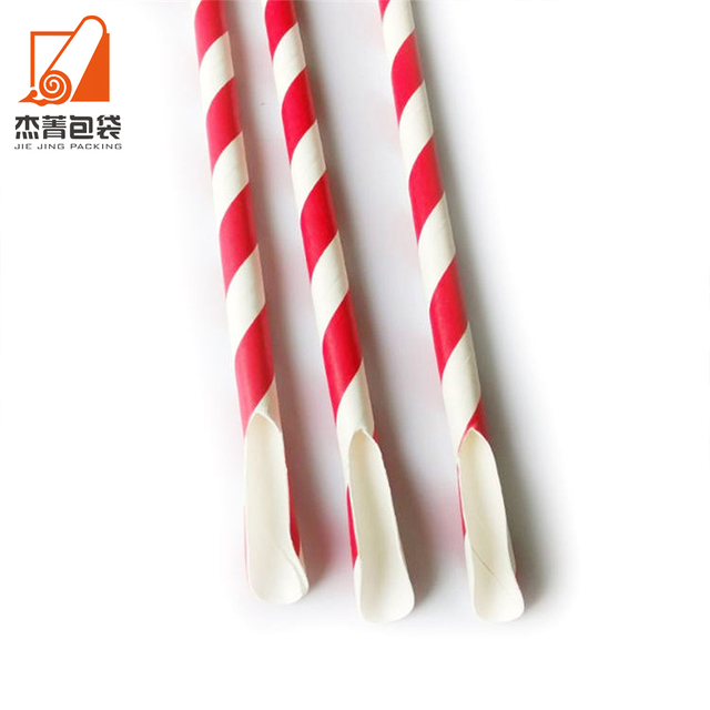 High quality Spoon straw Biodegradable pearl paper spoon straw milkshake straw
