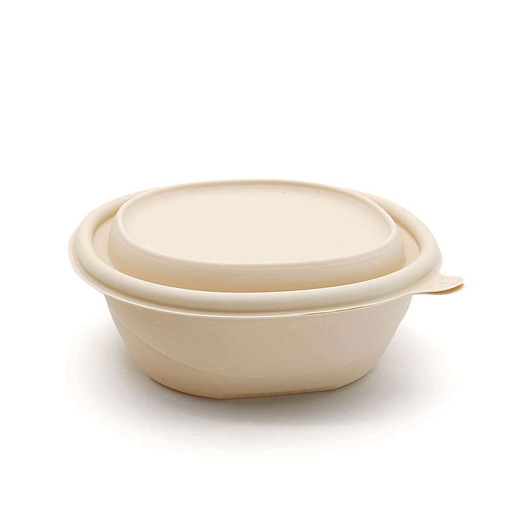 Customized Sugarcane Bagasse Bowl With Lid Food Container Cup For Beverage Packaging
