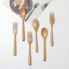 wholesale restaurant student portable natural beech bamboo wooden knife fork spoon flatware cutlery set for travel
