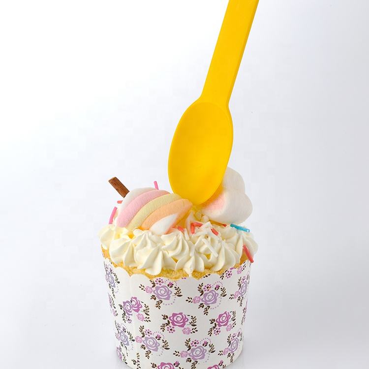 Customized Colored Ice Cream Frozen Yogurt Spoon Plastic Disposable Spoons