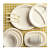 Custom Biodegradable Food Tray Sugarcane Bagasse Tableware 5 Compartment Trays Disposable Plates and Cups