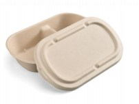 Biodegradable Disposable Environmentally-friendly Takeaway Pulp Food Box Containers with Lid