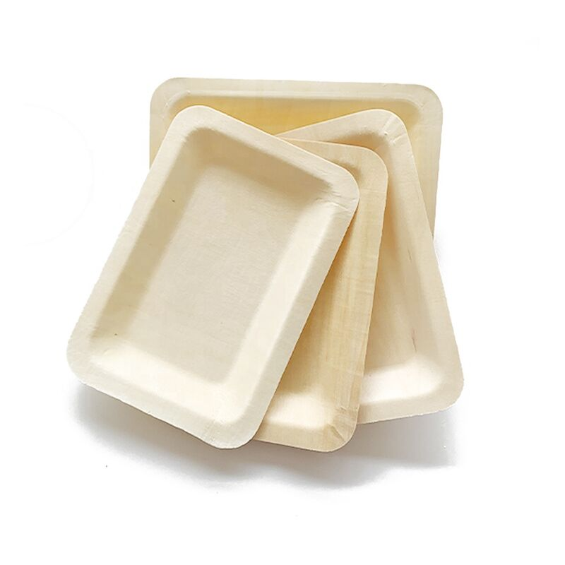 Wholesale food grade paper plates Paper plate Biodegradable wood-colored paper plate disposable tableware