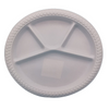 11 Inch Round Four Compartments Biodegradable Corn Starch Disposable Plates For Dinner