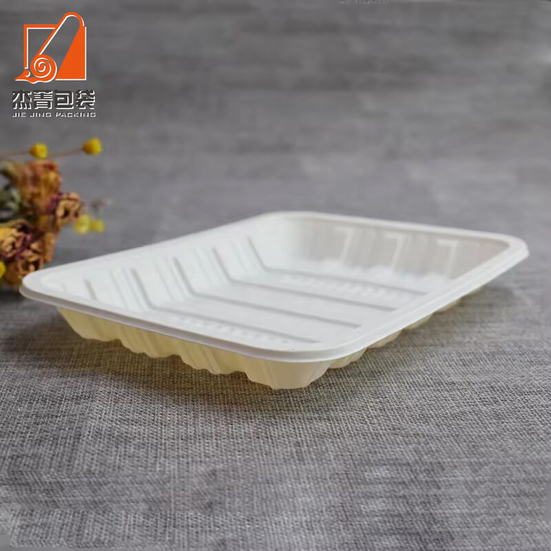 Customize Logo Size Compostable Biodegradable Corn Starch Meat Tray High quality