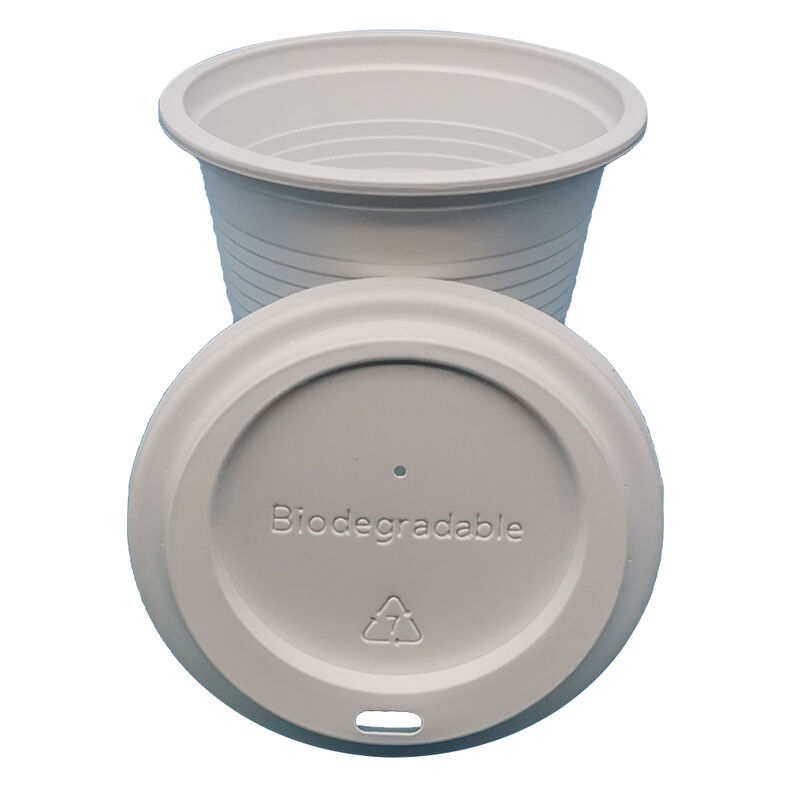 Disposable environmentally friendly biodegradable 100% corn starch disposable coffee cup lid can be customized
