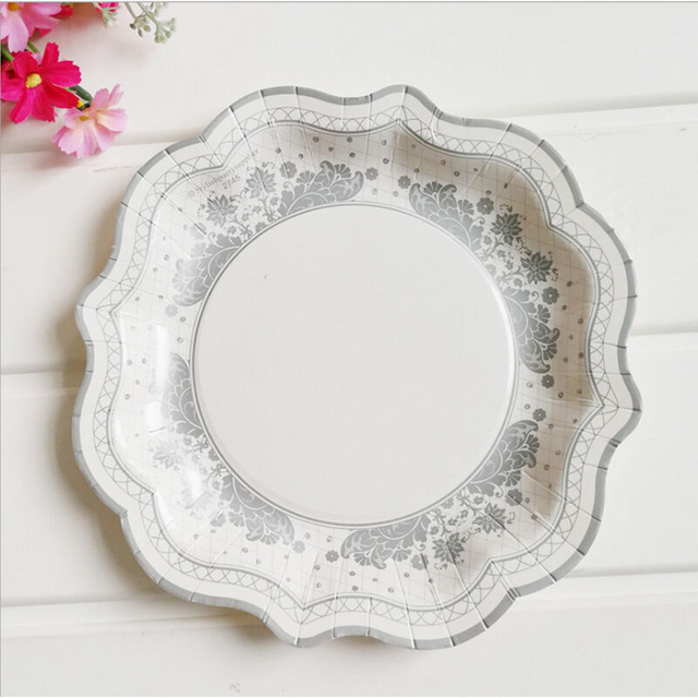Professional supplier customization Custom Vintage Flower Disposable Party Dessert Cake Plates