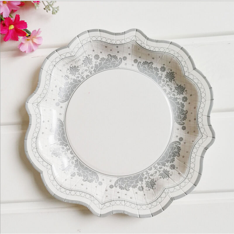 Professional supplier customization Custom Vintage Flower Disposable Party Dessert Cake Plates