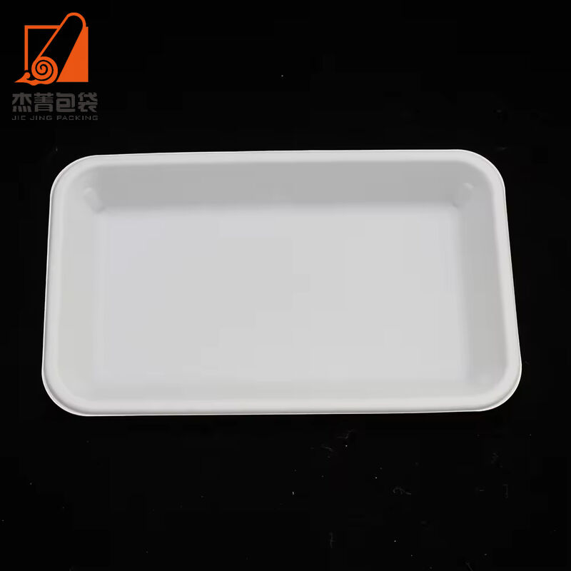 Eco-friendly disposable Biobased tableware 227mm length corn starch plate white custom logo printing for party