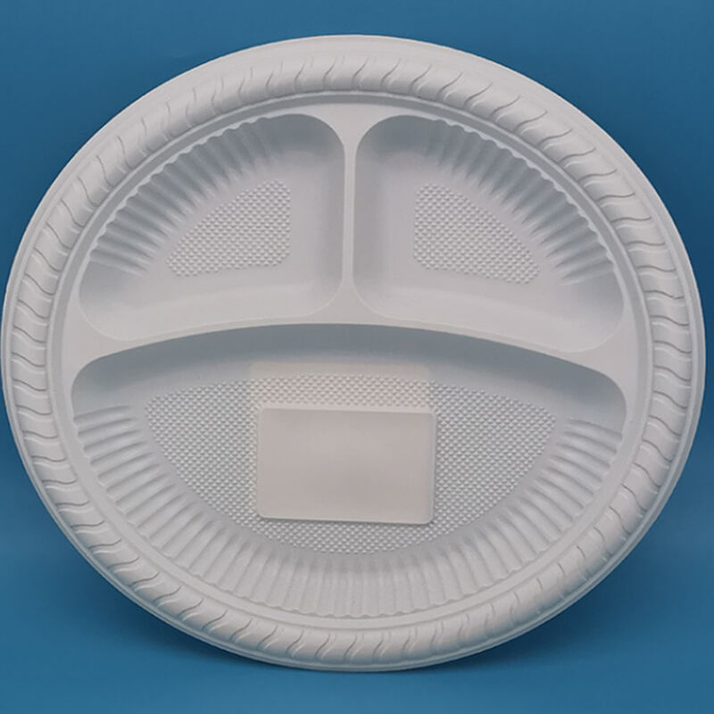 9 Inch 100% Food Grade Material biodegradable Plates Microwaveable Disposable Food Container Plates cornstarch