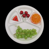 Custom 11 Inch 4 Compartment Big Round Eco Friendly Food Safety Corn Starch Tableware Reusable Disposable Food Plate