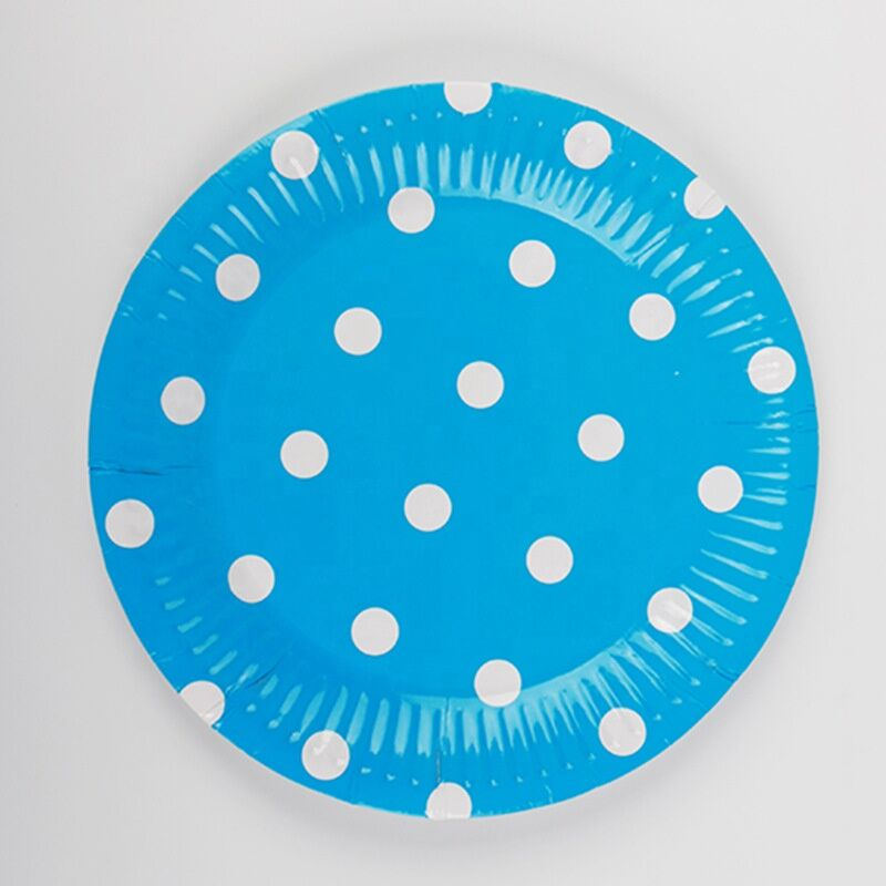 Supplier's promotional price Disposable paper plate Environmentally friendly wave point printing disposable paper plate