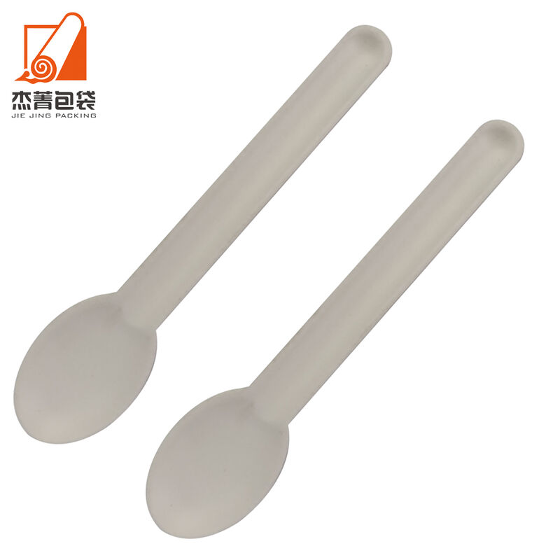 Batch customization Biodegradable Compostable Sugarcane Bagasse Cutlery Spoon Set Food Grade Dinnerware for Party Desserts